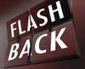 Flashback Words Retro Tile Clock Flipping Turn Back Time Royalty Free Stock Photo