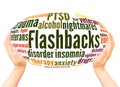 Flashbacks word cloud hand sphere concept Royalty Free Stock Photo