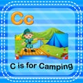 Flashcard letter C is for camping