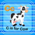 Flashcard letter C is for cow