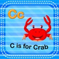 Flashcard letter C is for crab