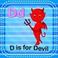 Flashcard letter D is for devil Royalty Free Stock Photo