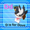 Flashcard letter D is for dove