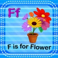 Flashcard letter F is for flower