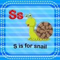 Flashcard letter S is for snail