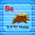 Flashcard letter S is for stump