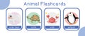 Cute animal flashcards collection. Royalty Free Stock Photo