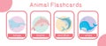 Cute animal flashcards collection. Royalty Free Stock Photo