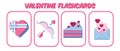 Cute valentine flashcards collection