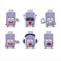 Flashdisk cartoon character are playing games with various cute emoticons