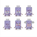 Flashdisk cartoon character with various angry expressions