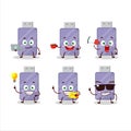 Flashdisk cartoon character with various types of business emoticons