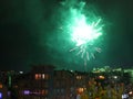 2020 New Year celebration fireworks residential district Varna Bulgaria Royalty Free Stock Photo