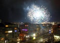 2020 New Year illuminations over residential district Varna Bulgaria Royalty Free Stock Photo