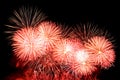 Flashes of fireworks of red, gold and white color Royalty Free Stock Photo