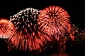 Flashes of red and white fireworks Royalty Free Stock Photo