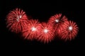 Flashes of fireworks of red and white color Royalty Free Stock Photo