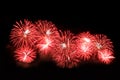 Flashes of fireworks of red and white color Royalty Free Stock Photo