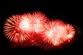 Flashes of fireworks of red and white color Royalty Free Stock Photo