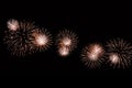 Flashes of gold fireworks against black sky Royalty Free Stock Photo