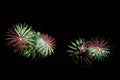 Flashes of green, red and white fireworks Royalty Free Stock Photo