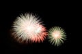 Flashes of green, red and white fireworks Royalty Free Stock Photo