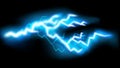 Flashes of lightning, isolated on transparent background. Thunderstorm electric bolt, vector illustration in realistic Royalty Free Stock Photo