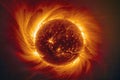 Flashes, storms on the Sun in space. Solar flares is a sudden flash of increased brightness on the Sun Royalty Free Stock Photo