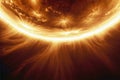 Flashes, storms on the Sun in space. Solar flares is a sudden flash of increased brightness on the Sun Royalty Free Stock Photo