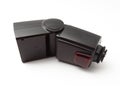 Flashgun over white background Royalty Free Stock Photo