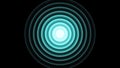 Flashing circles of light pulsating and changing color on black background, seamless loop. Animation. Optical effect