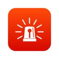 Flashing emergency light icon digital red