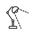 Black line icon for Flashing, desk and lamp