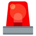 Flashing light red, element of a police car vector icon flat isolated. Royalty Free Stock Photo