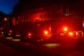 Flashing lights of red fire truck at dusk Royalty Free Stock Photo