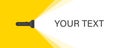 Flashlight banner in background design. Vector illustration with lamp light Royalty Free Stock Photo