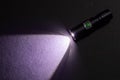 Flashlight and beam of light on a dark background Royalty Free Stock Photo