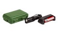 Flashlight with case, battery and charger