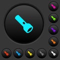 Flashlight dark push buttons with color icons