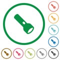 Flashlight flat icons with outlines Royalty Free Stock Photo