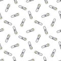 Flashlight hand drawn sketch. Seamless pattern. Cute torch seamless pattern in doodle style isolated on white.