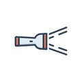 Color illustration icon for Flashlight, flash and tool