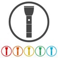 Flashlight icon, light flash, 6 Colors Included