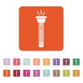 The flashlight icon. Torch symbol. Flat