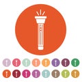 The flashlight icon. Torch symbol. Flat