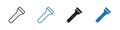 Flashlight icon Vector set outline