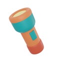 flashlight isolated on light background,Camping equipment,3d rendering Royalty Free Stock Photo