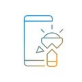 Flashlight not working gradient linear vector icon Royalty Free Stock Photo