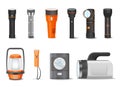 Flashlight Realistic Icon Set Royalty Free Stock Photo