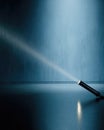 Flashlight Beam Cutting Through Minimalistic Space at Night Royalty Free Stock Photo